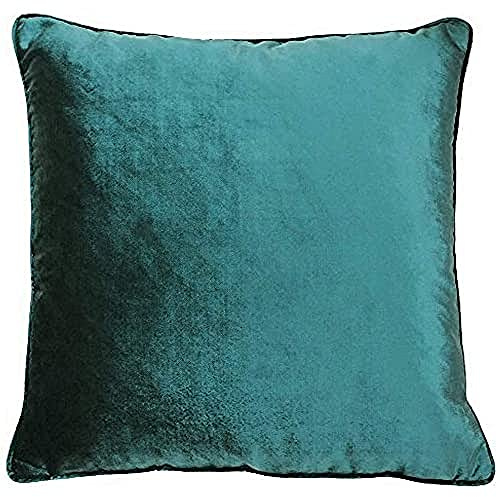 Riva Paoletti Luxe Velvet Polyester Filled Cushion - Jadite Green - Soft Velvet Feel Fabric - Reversible - Hidden Zip Closure - Machine Washable - 100% Polyester Case - 55 x 55cm (22 x 22 inches)