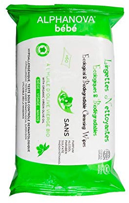 Alphanova Bébé Lingettes Nettoyantes Sans Parfum 60 Lingettes