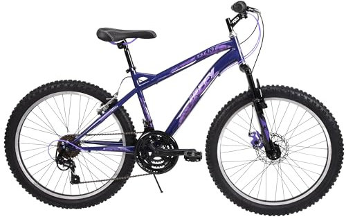 Huffy Extent Junior 24 Mountain Bike 8-12 Years - Midnight Purple 18 Speed MTB, 116