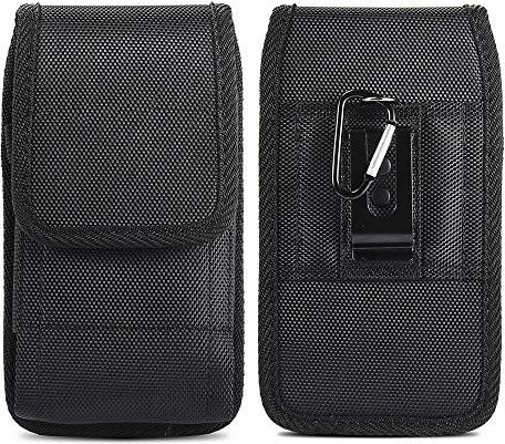 JIUNINE Cover Custodia per Artfone C1 / F20, Antiurto Clip da Cintura Borsa Case Protettiva di Tela di Oxford Compatibile con SweetLink S2PLUS 3,5-4,0 Pollici Telefono Cellulare per Anziani, Nero