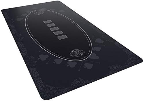 Bullets Playing Cards, Designer Pokermatte schwarz in 180 x 90 cm für den eigenen Pokertisch, Deluxe Pokertuch, Pokerteppich, Pokertischauflage …