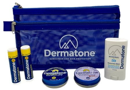 Dermatone Coffret cadeau de protection extérieure | Contient 4 de nos crèmes solaires, produits de protection de la peau | Boîte classique, Z-Cote, bâton de crème solaire minérale et 2 baumes à lèvres