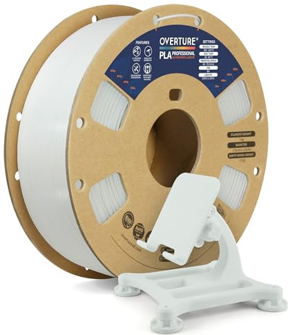 OVERTURE PLA Plus (PLA+) 3D Printer Filament 1.75mm, 1kg White | Stronger & More Durable, 4X Tougher Than Basic PLA, High Quality for Prints, Fits Most FDM Printers (White)