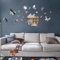 Shackcom Spiegel Wandaufkleber 18 Stück Schmetterlinge 3D Wandtattoo DIY Acryl Silber Wandsticker Spiegel Selbstklebend für Wohnzimmer Halle Schlafzimmer Badezimmer Wand