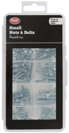 Hardware Solutions Bolts and Nuts Assortment, 170 Pieces | 170-piece reusable box with M4 and M5 bolts and matching nuts.