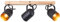 Brilliant Tronte Spotbalken 3flg gold/schwarz/holz, Metall/Holz, 3x D45, E14, 28 W