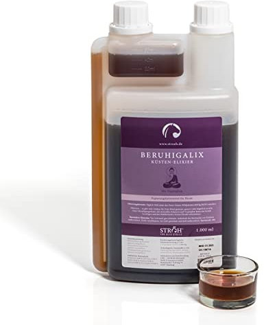STRÖH BERUHIGALIX (1l) Beruhigung Pferd • Anti-Stress & gegen Angst • Kräuter für Pferde • Küsten-Elixier mit Tryptophan