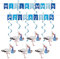 TGFIX Willkommen Zuhause Baby Banner Herzlich Willkommen Girlande Vormontiert Welcome Home Banner Willkommen Zuhause Deko mit 6 Stück Storch zur Geburt für Junge Taufe Zuhause Party Babyparty