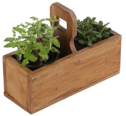 Casa Moro Pflanzenbox Pflanzkasten Viola Blumenbeet Kräuterbeet 30x12x12 cm Natur Braun Dekoration für Terrasse, Balkon und Garten, für Innen und Außen NUA023