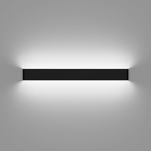 Klighten Lámparas de Pared Led Interior 83CM, 30W Aplique de Pared Arriba Abajo Moderna, Aplique para Salas, Escalera, Dormitorios, Pasillos, Blanco Frío 6000K, Negro
