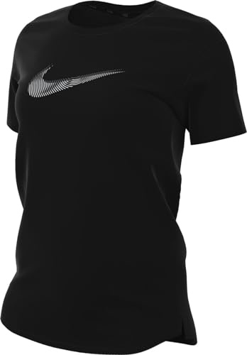 Nike FB4698-010 W NK DF Swoosh HBR SS TOP Sweatshirt Damen Black/COOL Grey Größe 2X
