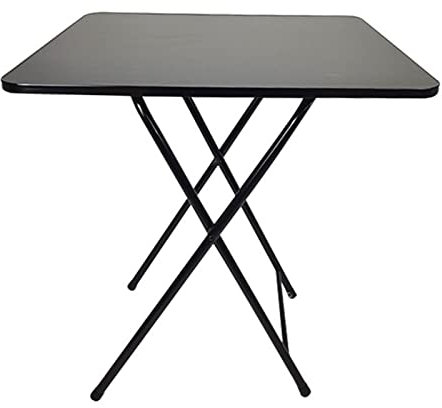 Luojuny 60 x 60 x 70 cm TV-Tische zum Essen, zusammenklappbar, quadratisch, 2 bis 4 Personen, massive MDF-Platte, Outdoor-Klapptisch, Küchentisch, platzsparend, robust, 1,2 m, Schwarz
