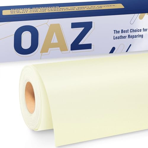 OAZ Leder Reparatur Patch, 40x80cm Lederflicken Selbstklebend Leder Reparatur Patch, für Möbel, Sofas, Autositze, Handtaschen, Jacken, Leder Renovierung, Elfenbeinweiß