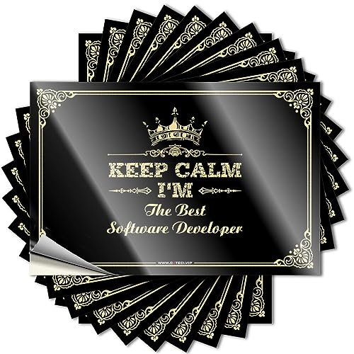 Car Window Stickers Keep Calm I'm The Best Software Developer Stickers Blank Bumper Stickers Car Window Stickers (Color : Colour, Size : 12X18CM)
