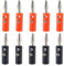 10 spine a banana Jack 4 mm a testa di vite a banana in plastica nichelata nera rossa