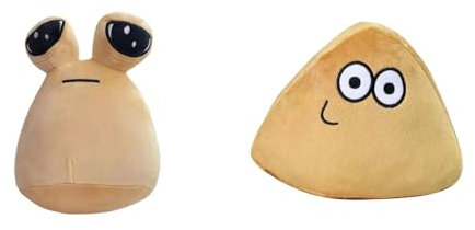 2pc Pou Plüsch,22cm My Pet Alien Pou Plüshies Kinder Pou Plüsch Spielzeug für Geschenk,Cartoon Anime Stofftier für Haus Schlafzimmer Dekoration, Geburtstag Weihnachten Wahl für Jungen Mädchen Fans