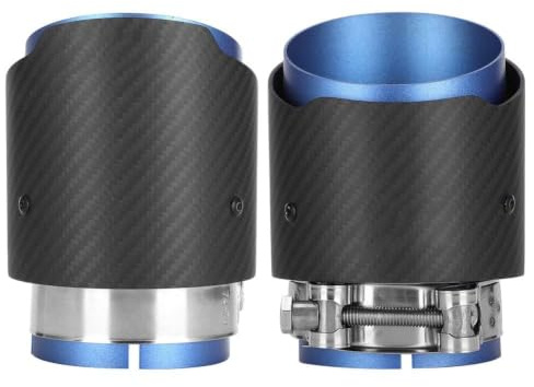 Heckauspuffspitze Kohlefaser, 80 mm Einlass, 101 mm Auslass, Gerade, Matte, Ersatz für CX5 CX4 (BLUE)