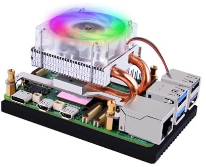 GeeekPi Ice Tower Cooler for Raspberry Pi 5, Pi 5 Aluminum Active Cooler with Cooling Fan for Raspberry Pi 5 4GB/8GB (Raspberry Pi 5 is NOT Included)
