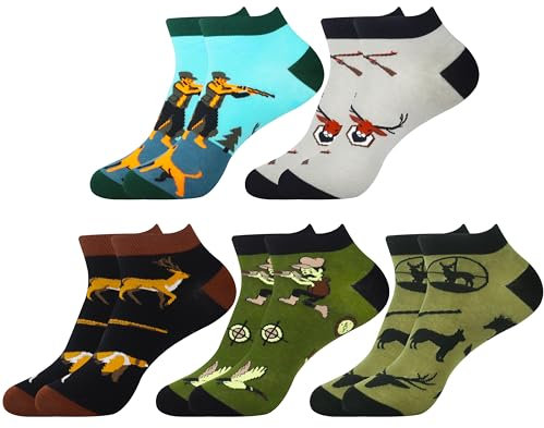 Belloxis Jäger Geschenke Jagd Geschenke Sneaker Socken Herren 43-46 Kurz Herrensocken 43-46 Jagd Zubehör Hunter