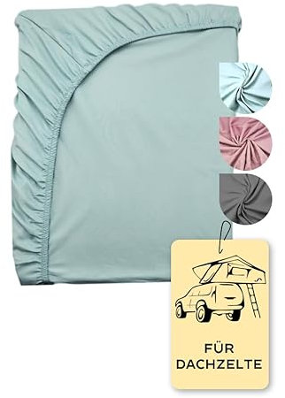 Adventure Xperience Dachzelt Zubehör Spannbettlaken 240x140 und 140x240 - kuscheliges Mikrofaser Spannbetttuch, Bettlaken für Dachzelte 220-240 * 140 Überlänge