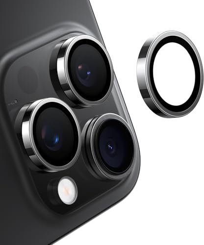 TORRAS für iPhone 15 Pro/15 Pro Max Kameraschutz [Bruchsicherer Militärgrad & Langlebigkeit] Kratzfest & Sturzsicher für iPhone 15 Pro/15 Pro Max,Schwarz