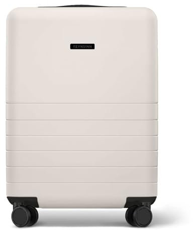 FEYNSINN Handgepäck-Koffer Hartschale Ryker echtes Polycarbonat Bordgepäck Rollkoffer 55x40x20 cm Kabinen-Trolley TSA-Schloß 4 Rollen beige