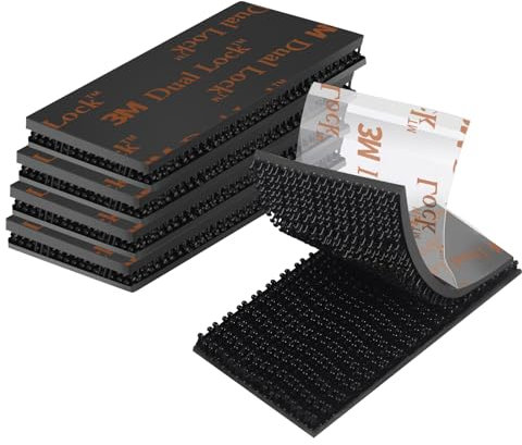 Frogetu 12 Piezas 6 Pares Dual Lock Impermeable Almohadillas Autoadhesivas de fijación,Extrafuerte,Cinta de Cierre Autoadhesiva,Producto Altamente Adhesivo,Para Porta Telepeaje