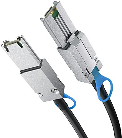 H!Fiber.com Externes SAS Kabel, 4 Kanal Mini SAS (SFF-8088) auf Mini SAS (SFF-8088), 6 Gbps, 0.5 meter (1.65ft)