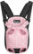 Pawaboo Verstellbarer Haustier-Rucksack, Tragbare Hundetragetasche Legs Out Rucksäcke, Atmungsaktive Tasche für kleine mittelgroße Katzen Hunde Welpen, M, Schwarz/Rosa Gänseblümchen