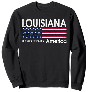 Louisiana Coordinate USA Bandiera Felpa