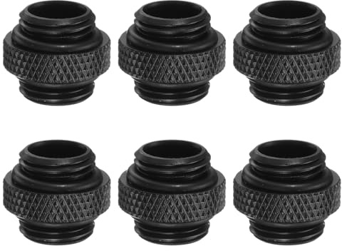 sourcing map 6 adattatori di raffreddamento ad acqua G1/4 filettatura maschio a maschio, mini estensori in rame raffreddato ad acqua, raccordo a compressione con O-Ring per computer PC sistema di
