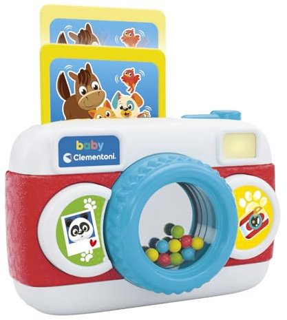 Clementoni Baby Baby Camera, Macchina Fotografica Elettronica per Bambini 9-36 Mesi, con Suoni e Luci, Gioco Educativo Prima Infanzia, Stimola la Manualità, Lingua Italiana, 17540