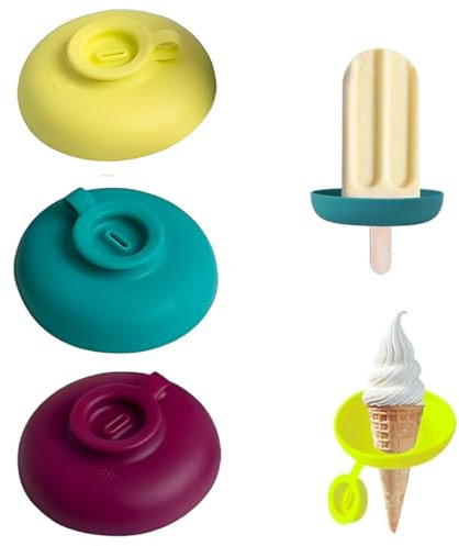 OHREN 3 piezas porta helados antigoteo reutilizables para niños, moldes para helado y polo, envase ideal para bebe y fiestas de verano (Multicolor)