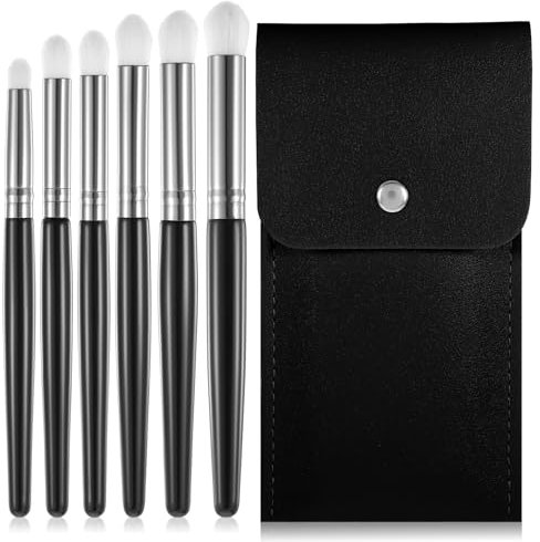 Lot de 6 pinceaux secs miniatures 6 tailles avec sac de rangement - Multifonction - Blanc - Pour art avancé, dessus de table et jeux de guerre miniatures - Peinture à l'huile