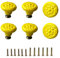 Mimhooy 6Pcs Ceramic Drawer Knobs Vintage Cabinet Pulls, Retro Decorative Flower Dresser Knobs for Cupboards & Draws Golden Yellow, Furniture Pull Handles