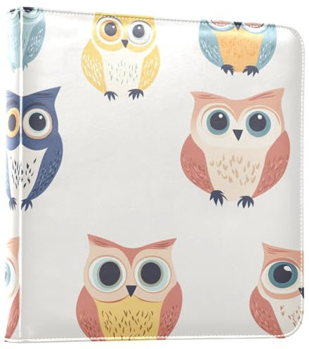 Fotoalben aus PU-Leder, Cartoon-Eule, bunt, selbstklebend