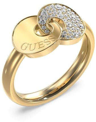 GUESS Damenring Two Links Pavée Goldfarben JUBR05222JWYG54 Ringgröße 54/17,2