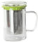 CIYODO Té De Separación De Agua De Té Taza De Té Infusor Verde Taza De Té Con Filtro y Tapa Taza De Agua Copa De Vidrio Green
