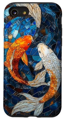 Stained Glass Koi Fish Wildlife Animal Art Case for iPhone SE (2020) / 7 / 8