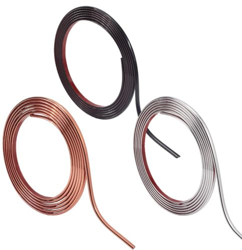 craspire 29.5 pi 3 Rouleaux 3 Couleurs Garniture de Moulage Garniture Murale peaufiner et Coller Flexible Liner Auto-adhésif Bordure de Papier Peint Bandes Pliables en PVC Backsplash carrelage