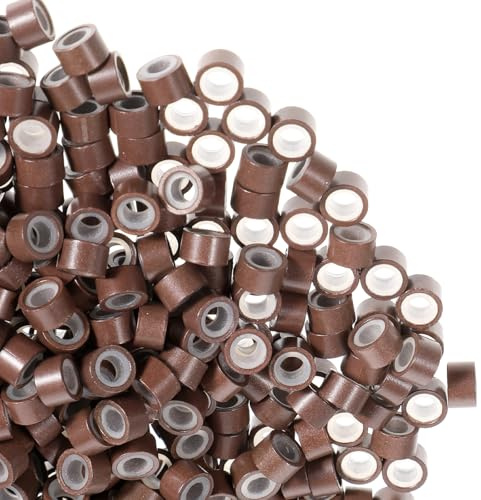 1500 Stück 5.0mm Nanoringe Mit Silikon, Microring Extensions Echthaar, Nanoring Extensions Echthaar, Microring Extensions Zubehör, Nanoringe mit Silikon Geeignet für Haarverlängerungen