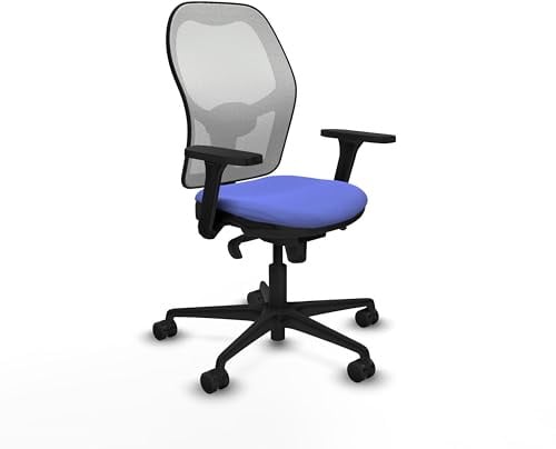 Piqueras y Crespo Bequemer Studienstuhl mit fester Rückenlehne, 3D-Arm, 1D Lendenwirbelstütze, 5-fach Synchronmechanik, maximales Gewicht 120 kg, Nutzung 8 Stunden, Farbe
