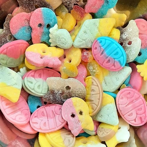 Pick n Mix Vegan Sweets – Random Mixed Bbs & Skulls – Variety of Sour, Chewy, Gummy, Jelly Candy – Gelatine-Free & Plant-Based Treat (1000g)
