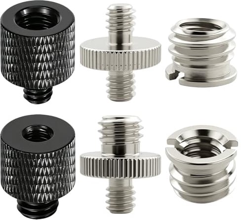 6 pezzi Adattatori per Treppiedi da 1/4 3/8,Viti per Treppiede Filettato Vite Fotografica per Fotocamera, Microfono, e Accessori Fotografici