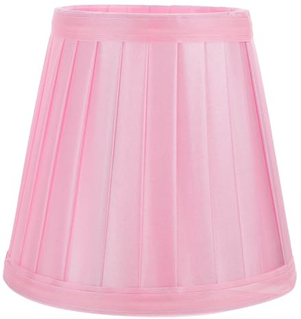 Garneck Abat-Jour Cylindrique en Tissu Rose Vintage E27 pour Lampe de Bureau Multifonctionnelle, Protection Ampoule, Utilisation Intérieure Maison Chambre Salon