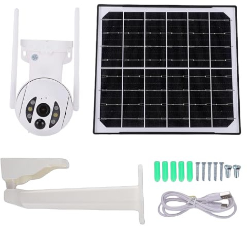Annadue Caméra de sécurité Solaire 4G Extérieure, Caméra Domestique HD 1080P, PTZ Panoramique à 355°, Suivi Automatique de Détection Humaine AI, Panneau Solaire 8 W, Batterie 8 000 MAh