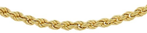 CARISSIMA Women's 9ct Yellow Gold Hollow 40 Rope Chain Necklace of Length 46cm/18