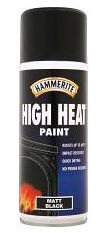 Hammerite Hi-Heat Paint Matt Black 400ml Aerosol (621487)