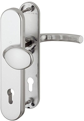 HOPPE 5x Sicherheits-Wechselgarnitur TOKYO auf Langschild Profilzylinder Entfernung 88mm,für Türstärke 67-72mm, SST 8, 5, ohne Kernziehschutz, silber eloxiert