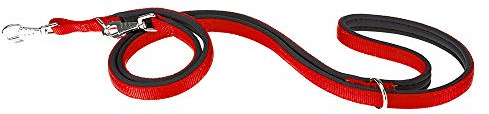Ferplast Daytona GA Guinzaglio per Cani da Addestramento Extraresistente - 3 Lunghezze Regolabile - Morbida Impugnatura Imbottita - Antiabrasione - Design Italiano - 200 x 1,5 cm, Rosso